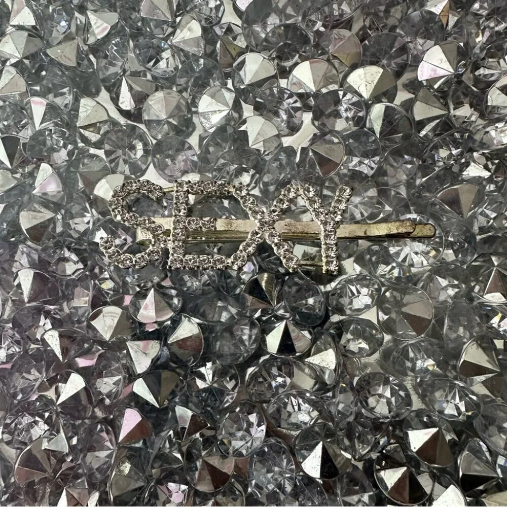 Hair barrette sexy silver bling diamond crystal Rhinestone Hair Clip - Silver